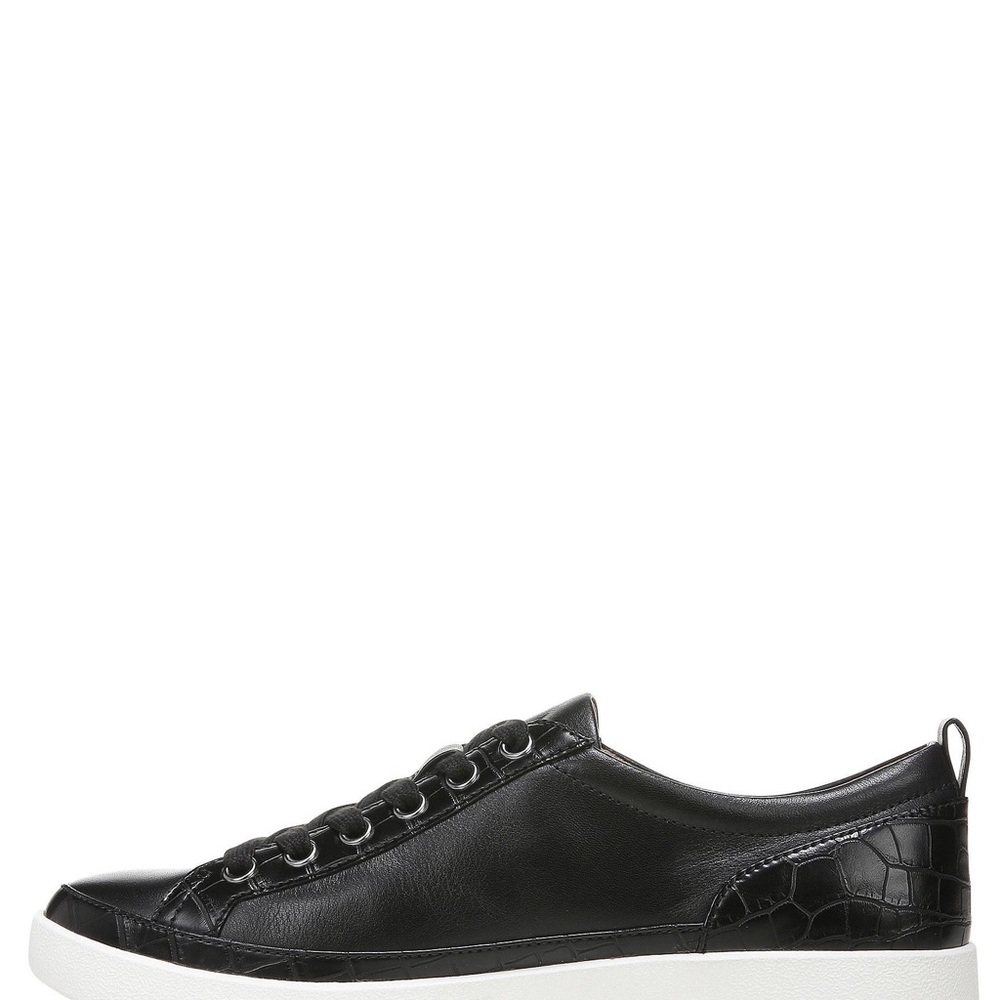 NWB Vionic Winny Leather Embossed Detail Black Lace-Up Sneakers - Size: 5 - Picture 3 of 14